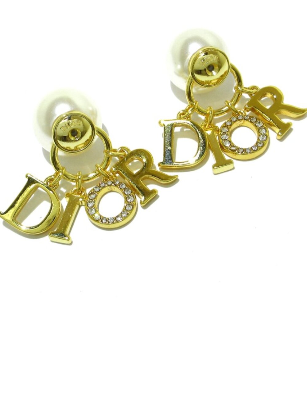 Dior Tribales Earrings Gold-Finish Metal, White Resin Pearls and Crystals - Picture 5 of 7